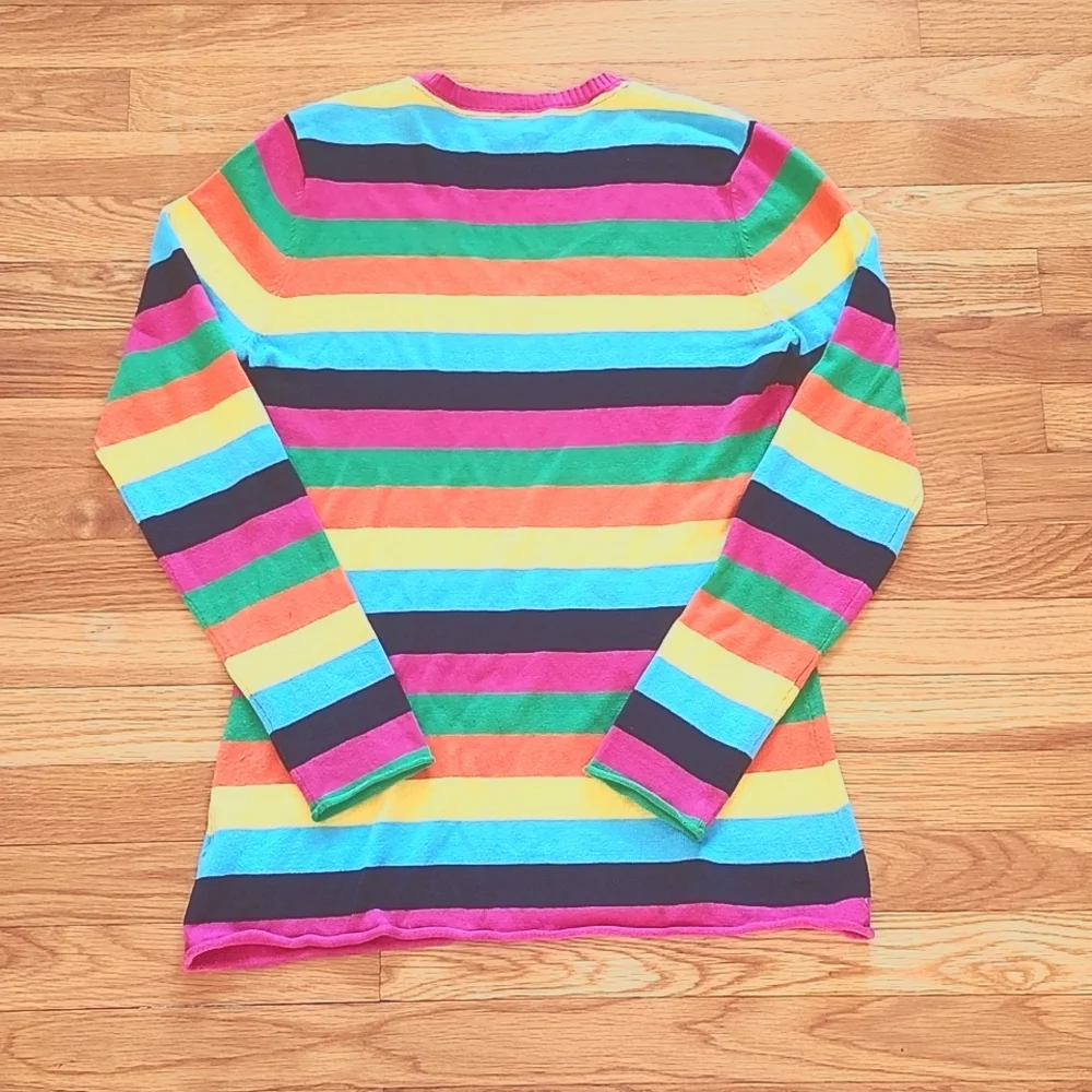 Le Tigre striped v-neck sweater women's large - Picture 2 of 5